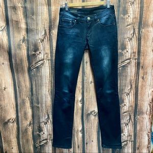 Gucci 🇮🇹 dark wash straight leg jeans with pocket stitch detailing